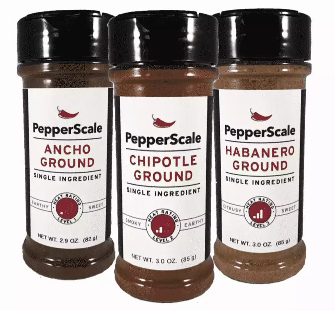 Up the Scale Set I: Ancho, Chipotle, and Habanero Powders